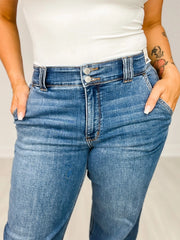 Judy Blue DOUBLE DOWN High Waist Double Button Wide Leg Jeans