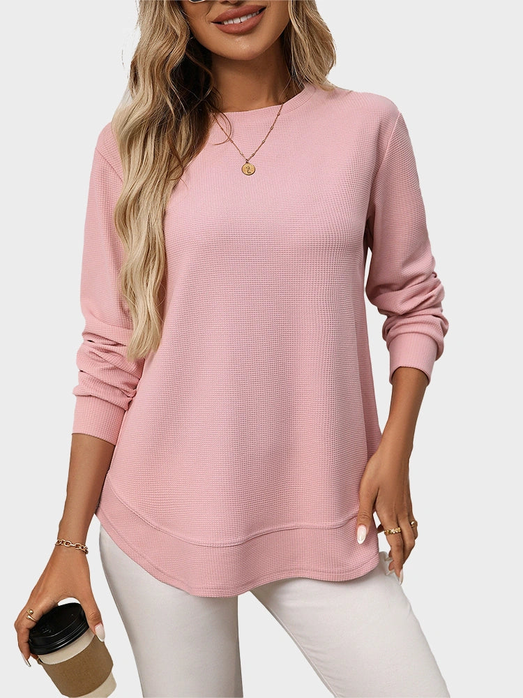 MAGIC CURVE Women’s Casual Oversized Waffle Knit Shirt
