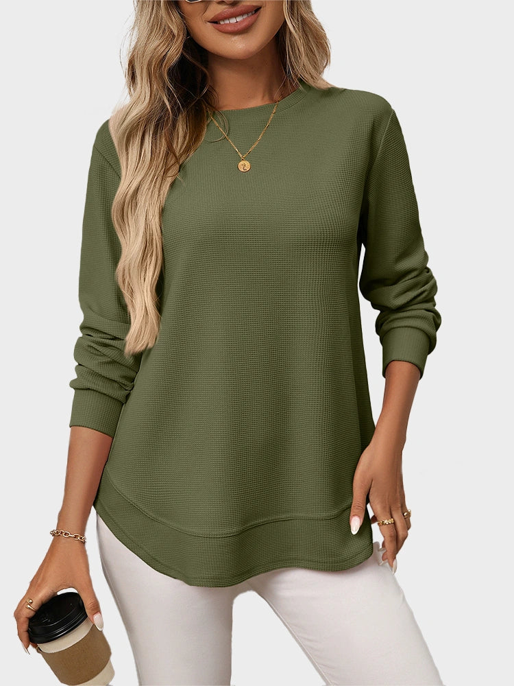 MAGIC CURVE Women’s Casual Oversized Waffle Knit Shirt