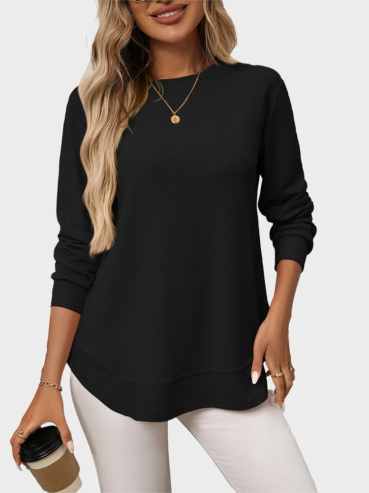 MAGIC CURVE Women’s Casual Oversized Waffle Knit Shirt