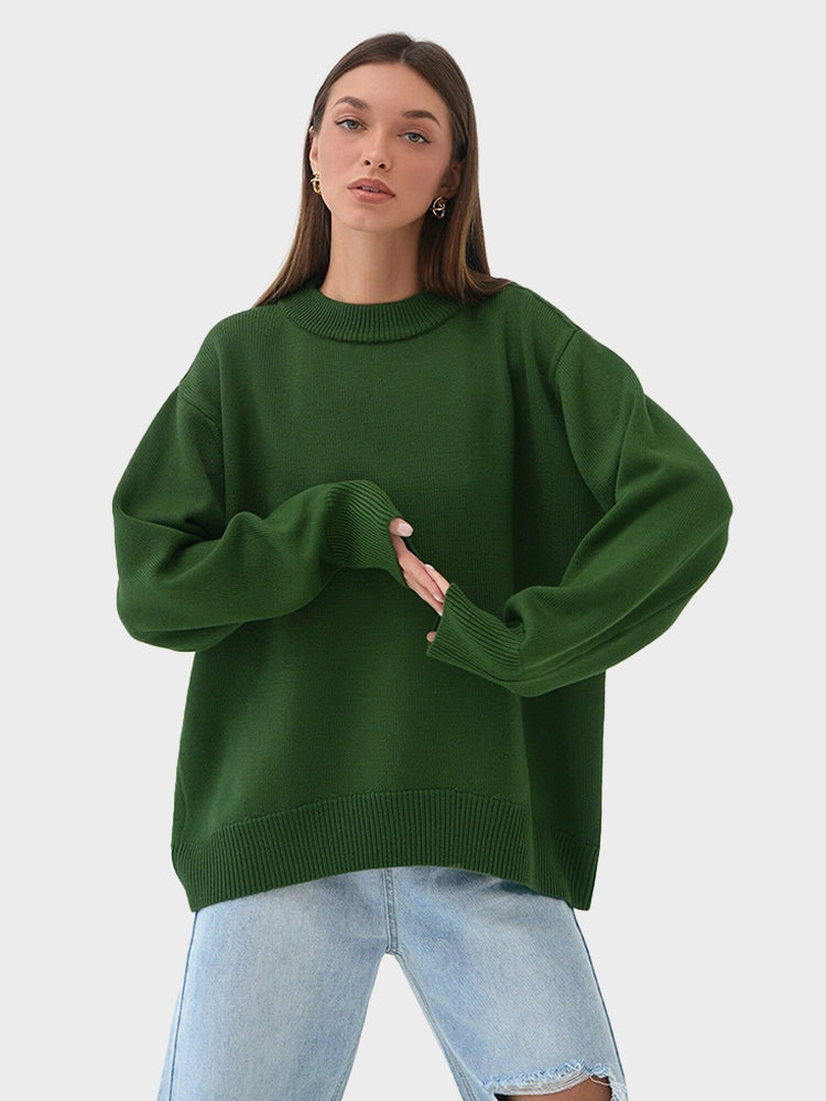 Long Sleeve Crew Neck Knit Oversized Sweater