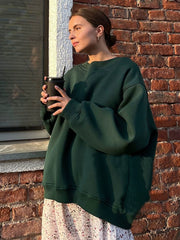 MAGIC CURVE Women’s Oversized Fleece Pullover Sweatshirt