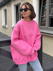 MAGIC CURVE Women’s Oversized Fleece Pullover Sweatshirt
