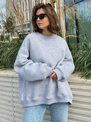 MAGIC CURVE Women’s Oversized Fleece Pullover Sweatshirt