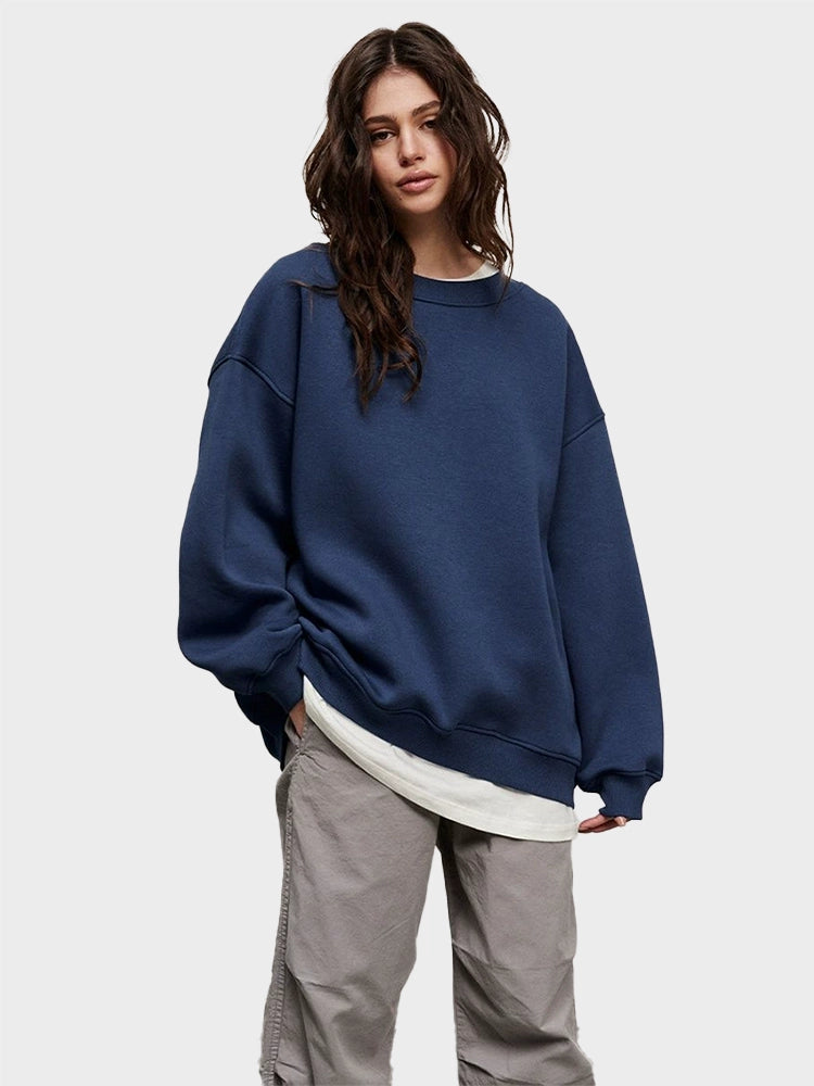 MAGIC CURVE Women’s Oversized Fleece Pullover Sweatshirt