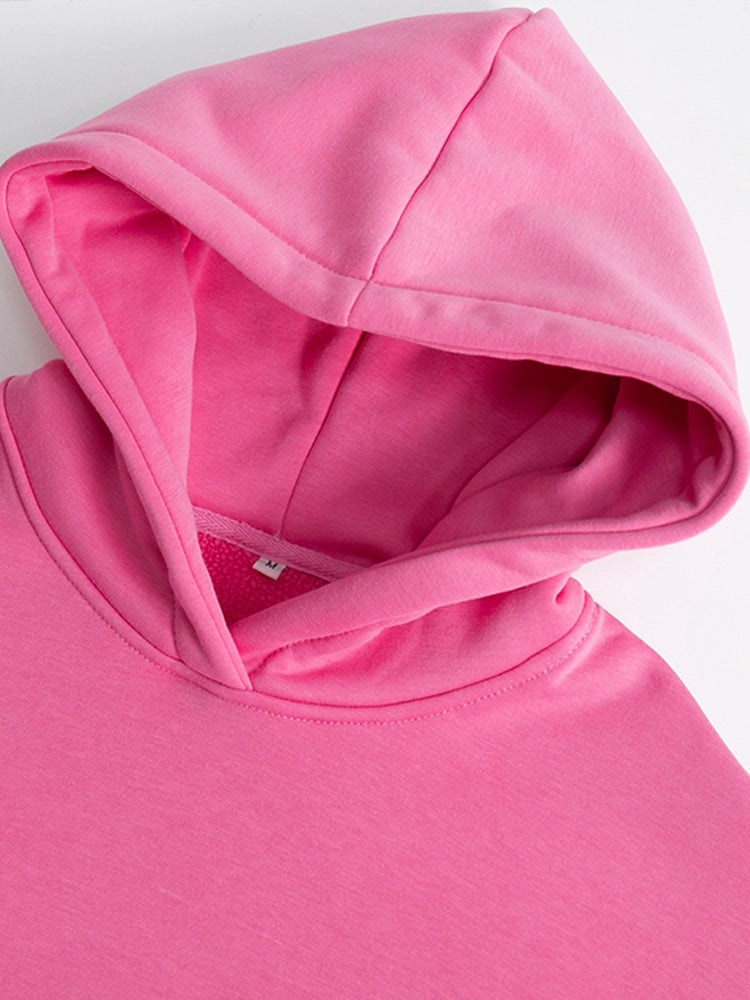 MAGIC CURVE Women Cotton Oversized Sweatshirts Autumn Thick Warm Fleece Loose Solid Pullover Hoodies