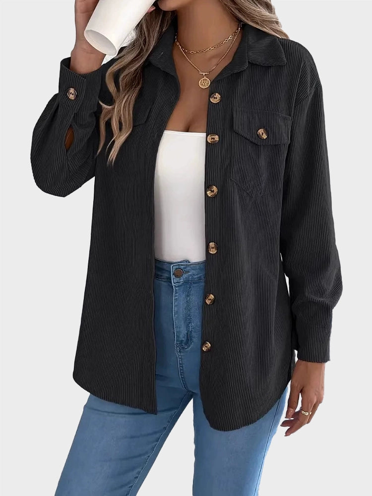 MAGIC CURVE Women’s Solid Corduroy Shirt Jacket