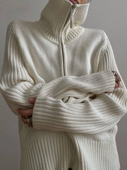 Womens Long Sleeve Zip Up Cardigan Sweaters
