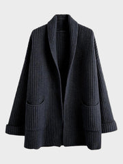 Women's  Open Front Oversized Button V Neck Loose Soft Knit Cardigan Outwear