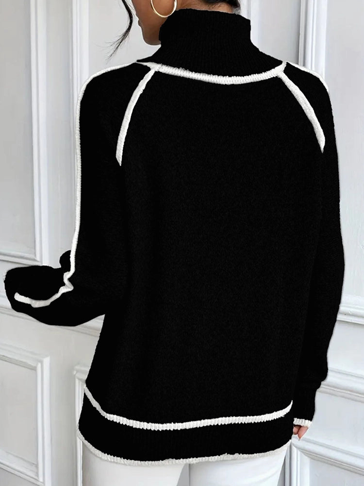 Women's Turtleneck pullover long-sleeved casual sweater