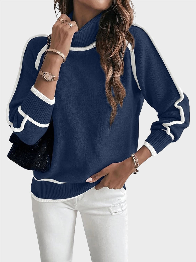 Women's Turtleneck pullover long-sleeved casual sweater