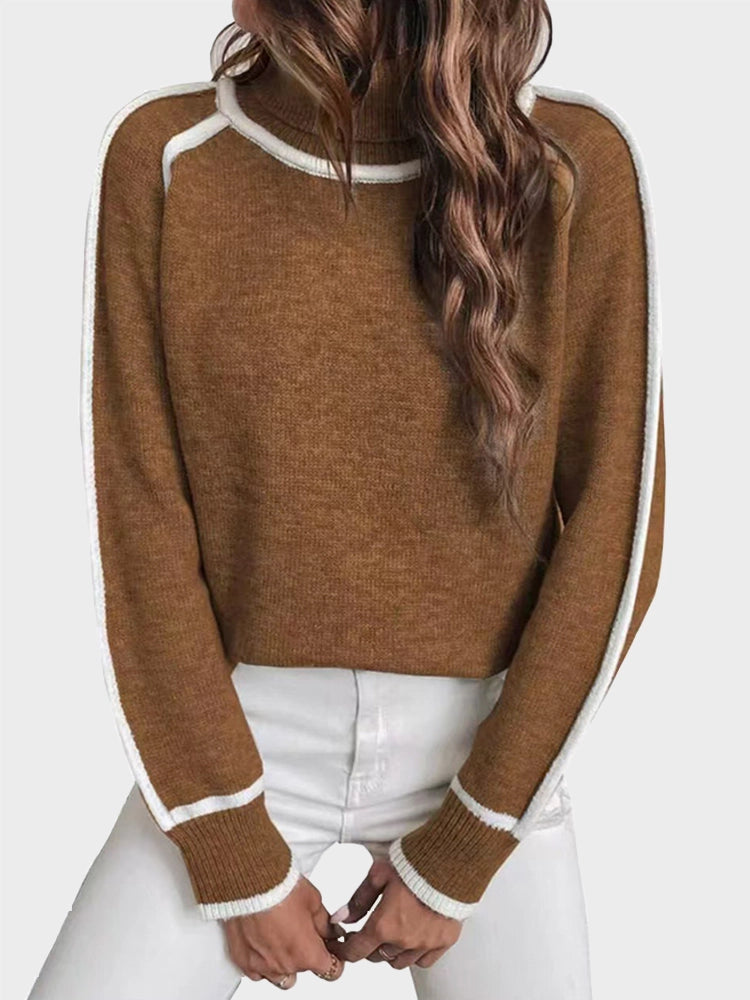 Women's Turtleneck pullover long-sleeved casual sweater
