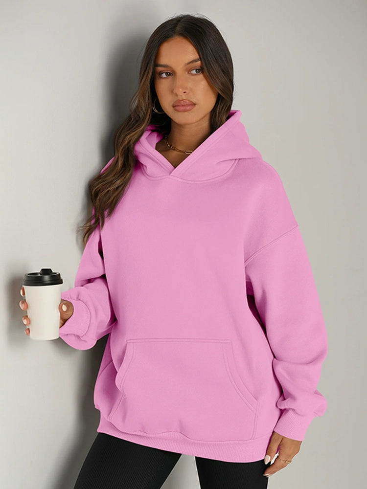 Cozy oversized fleece hoodie